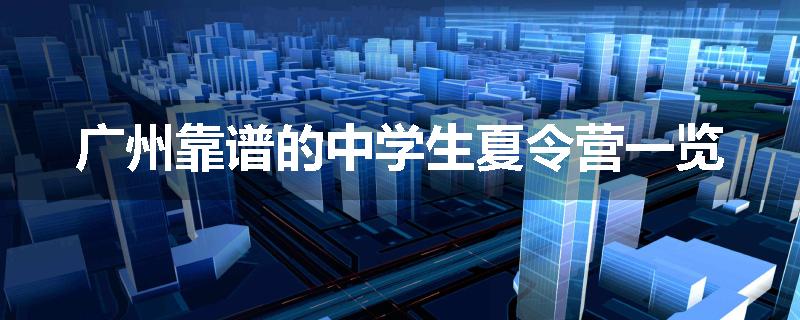 广州靠谱的中学生夏令营一览