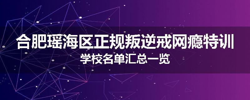 合肥瑶海区正规叛逆戒网瘾特训学校名单汇总一览