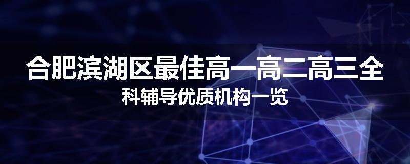 合肥滨湖区最佳高一高二高三全科辅导优质机构一览