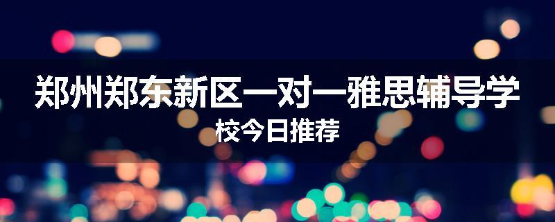 郑州郑东新区一对一雅思辅导学校今日推荐