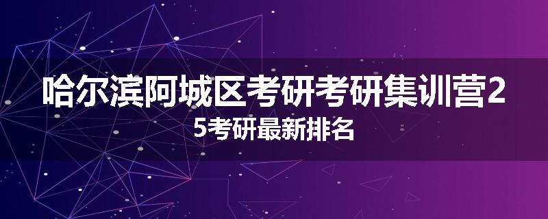 哈尔滨阿城区考研考研集训营25考研最新排名
