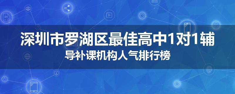 深圳市罗湖区最佳高中1对1辅导补课机构人气排行榜