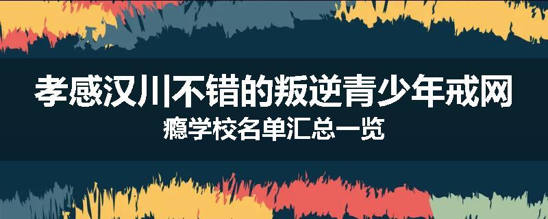 孝感汉川不错的叛逆青少年戒网瘾学校名单汇总一览