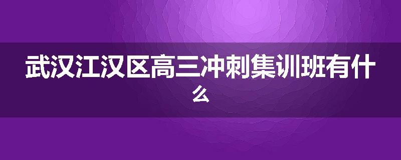 武汉江汉区高三冲刺集训班有什么