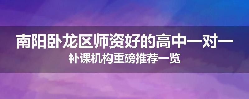 南阳卧龙区师资好的高中一对一补课机构重磅推荐一览