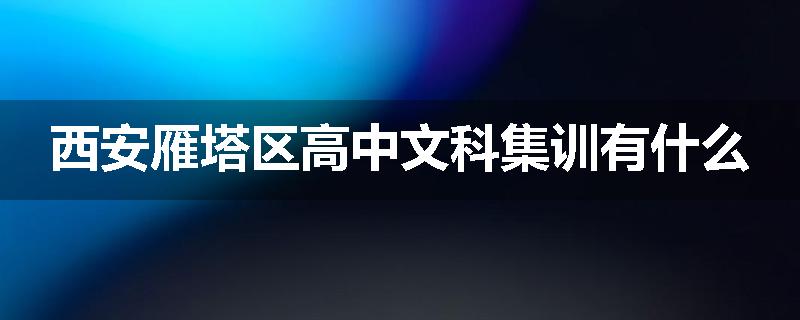 西安雁塔区高中文科集训有什么
