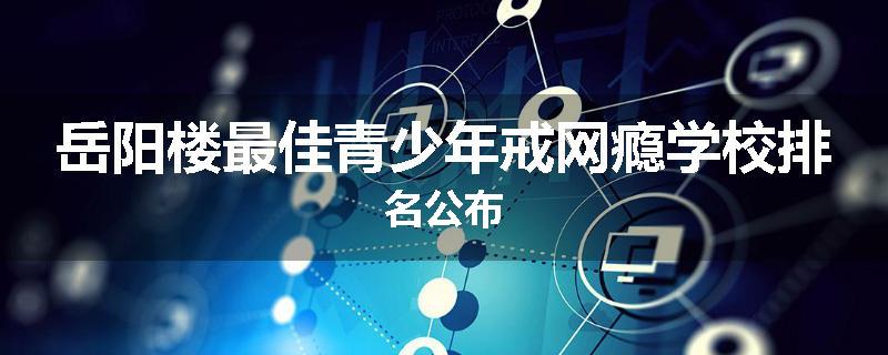 岳阳楼最佳青少年戒网瘾学校排名公布