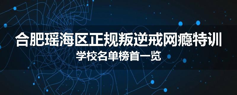 合肥瑶海区正规叛逆戒网瘾特训学校名单榜首一览