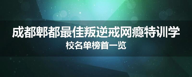 成都郫都最佳叛逆戒网瘾特训学校名单榜首一览