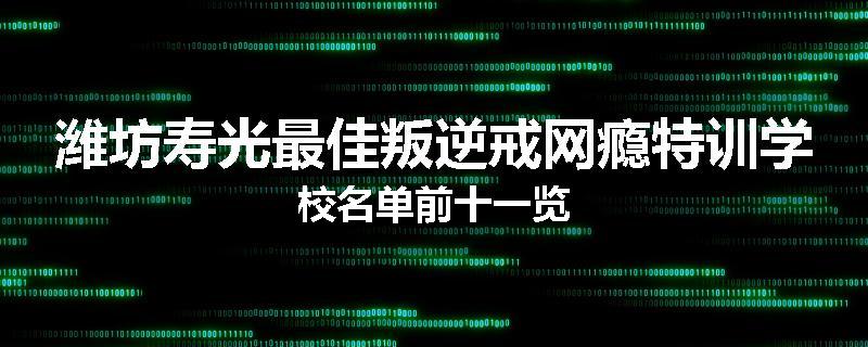 潍坊寿光最佳叛逆戒网瘾特训学校名单前十一览