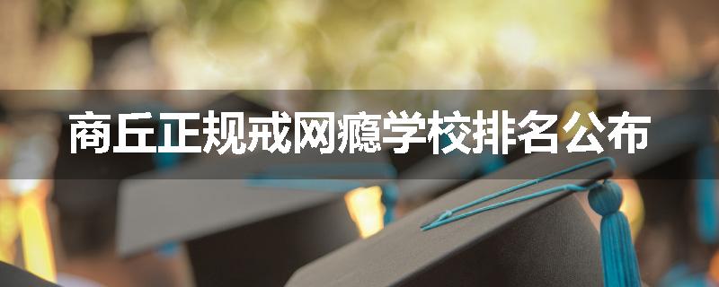 商丘正规戒网瘾学校排名公布