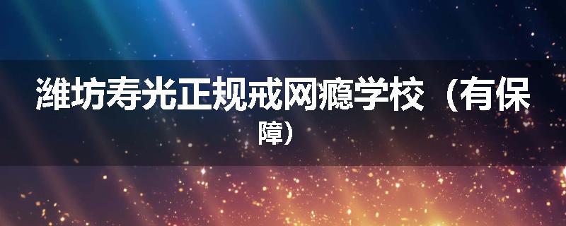 潍坊寿光正规戒网瘾学校（有保障）