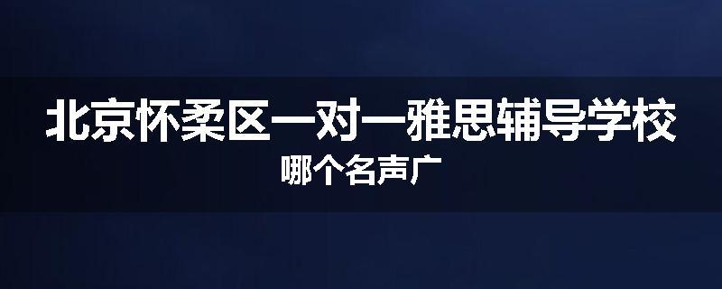 北京怀柔区一对一雅思辅导学校哪个名声广