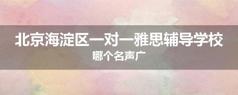 北京海淀区一对一雅思辅导学校哪个名声广