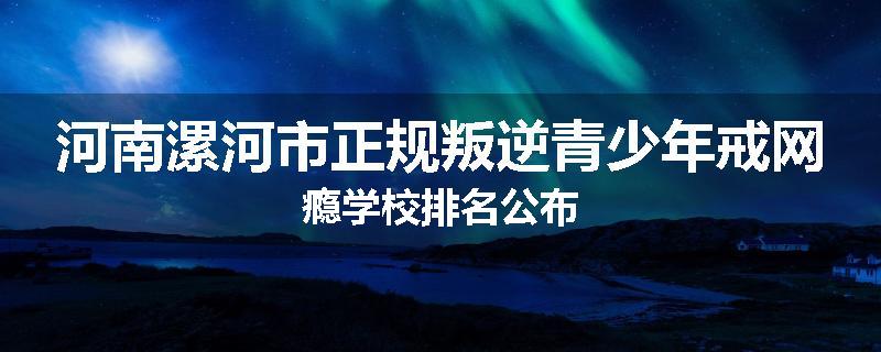 河南漯河市正规叛逆青少年戒网瘾学校排名公布