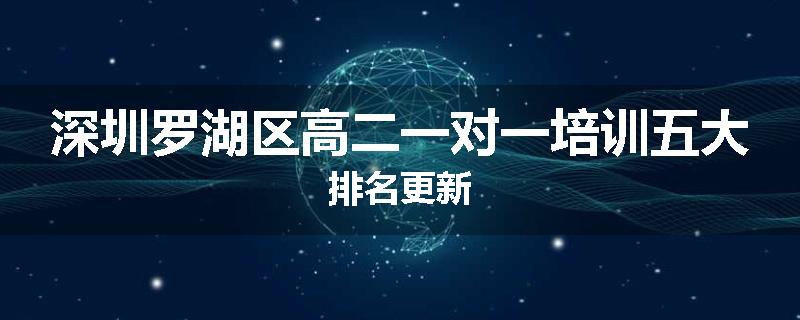 深圳罗湖区高二一对一培训五大排名更新