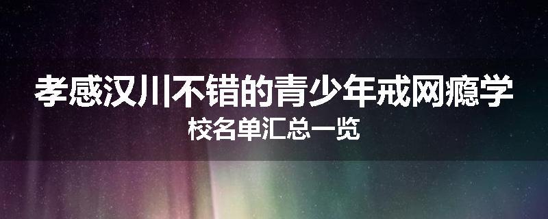 孝感汉川不错的青少年戒网瘾学校名单汇总一览