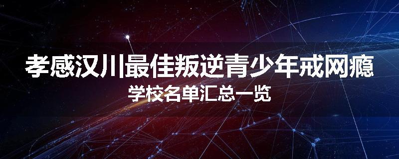 孝感汉川最佳叛逆青少年戒网瘾学校名单汇总一览