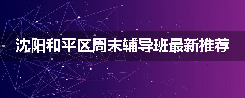 沈阳和平区周末辅导班最新推荐