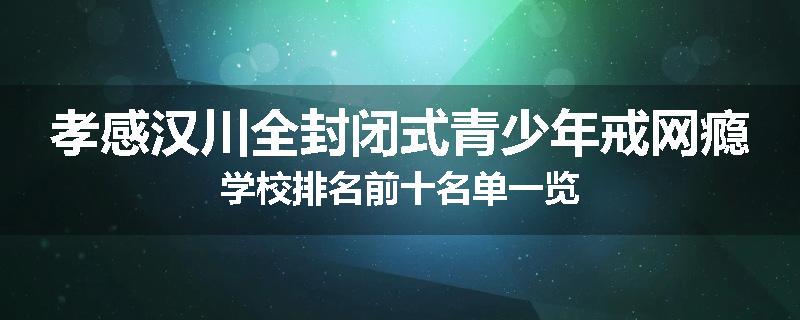 孝感汉川全封闭式青少年戒网瘾学校排名前十名单一览