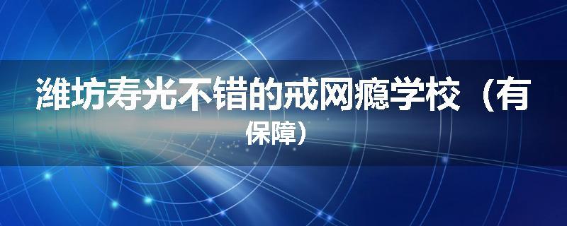 潍坊寿光不错的戒网瘾学校(有保障)