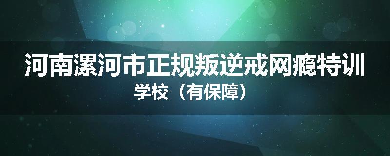 河南漯河市正规叛逆戒网瘾特训学校（有保障）