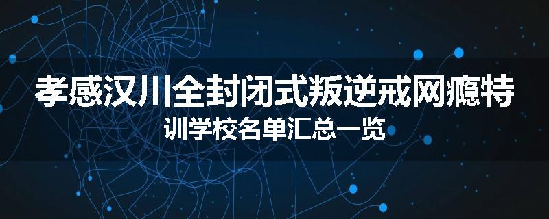 孝感汉川全封闭式叛逆戒网瘾特训学校名单汇总一览