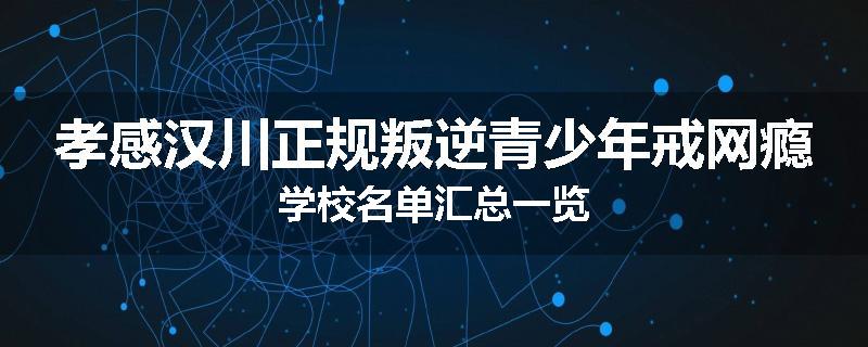 孝感汉川正规叛逆青少年戒网瘾学校名单汇总一览