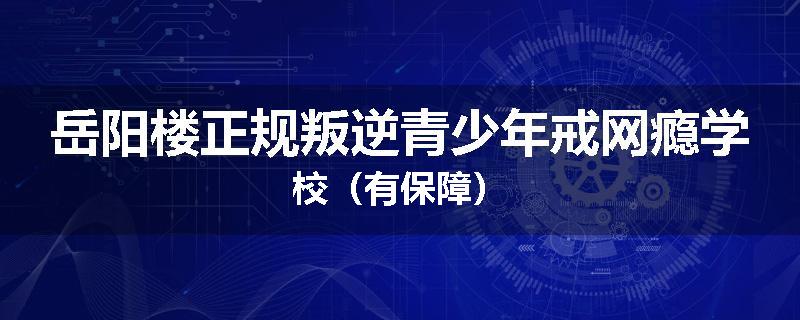 岳阳楼正规叛逆青少年戒网瘾学校（有保障）