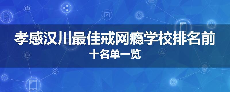 孝感汉川最佳戒网瘾学校排名前十名单一览