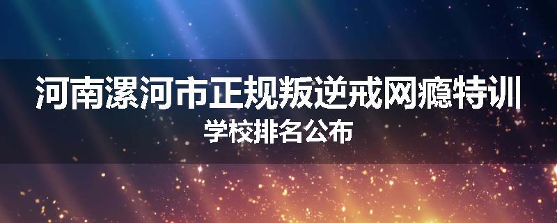 河南漯河市正规叛逆戒网瘾特训学校排名公布