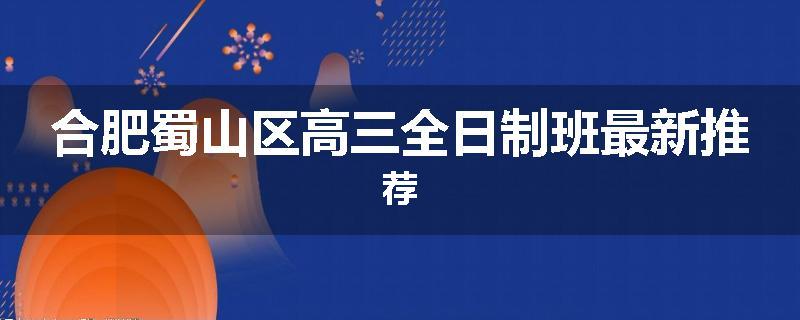合肥蜀山区高三全日制班最新推荐