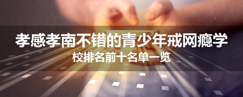 孝感孝南不错的青少年戒网瘾学校排名前十名单一览