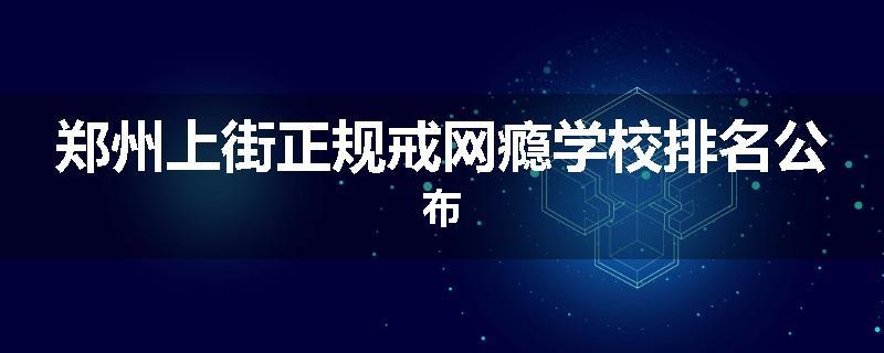 郑州上街正规戒网瘾学校排名公布