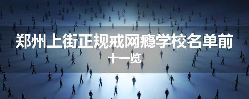 郑州上街正规戒网瘾学校名单前十一览
