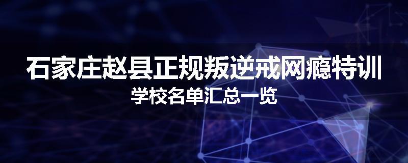 石家庄赵县正规叛逆戒网瘾特训学校名单汇总一览