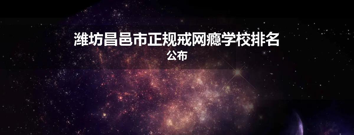 潍坊昌邑市正规戒网瘾学校排名公布