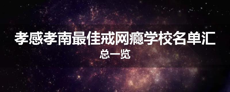 孝感孝南最佳戒网瘾学校名单汇总一览
