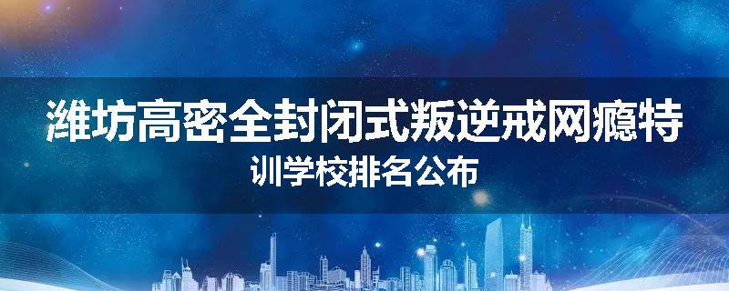 潍坊高密全封闭式叛逆戒网瘾特训学校排名公布