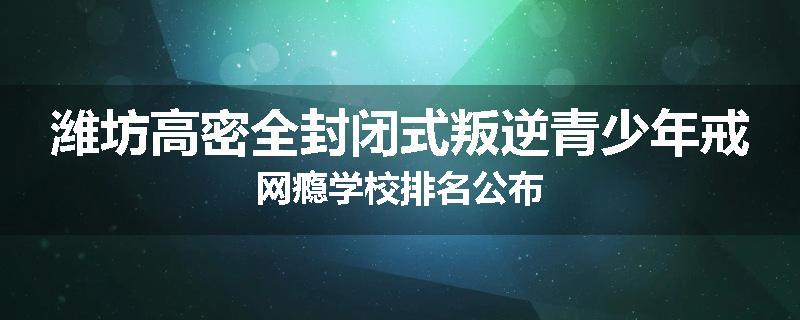 潍坊高密全封闭式叛逆青少年戒网瘾学校排名公布