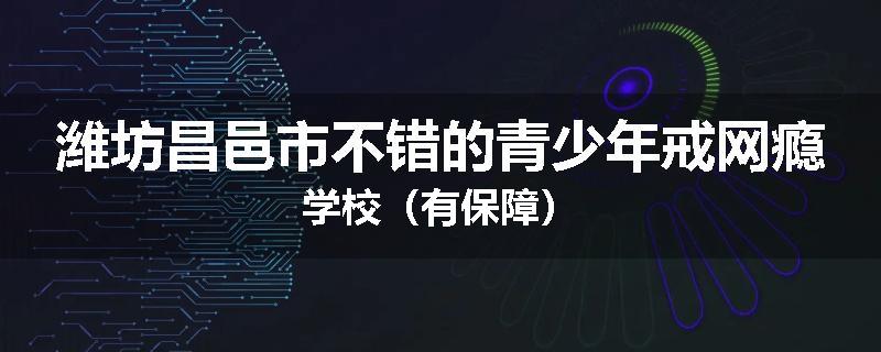 潍坊昌邑市不错的青少年戒网瘾学校（有保障）