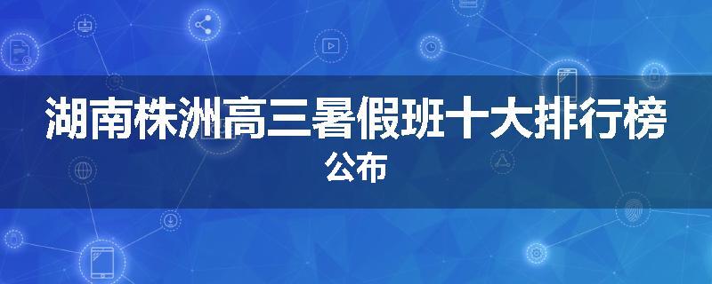 湖南株洲高三暑假班十大排行榜公布