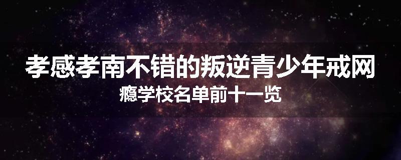 孝感孝南不错的叛逆青少年戒网瘾学校名单前十一览
