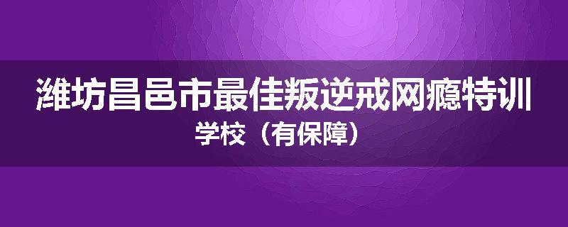 潍坊昌邑市最佳叛逆戒网瘾特训学校（有保障）