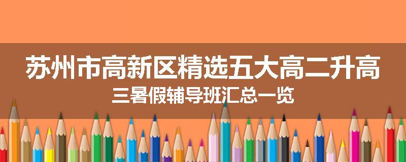 苏州市高新区精选五大高二升高三暑假辅导班汇总一览