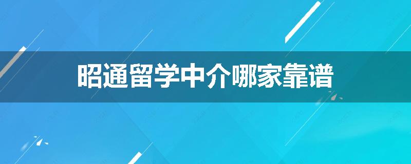 昭通留学中介哪家靠谱