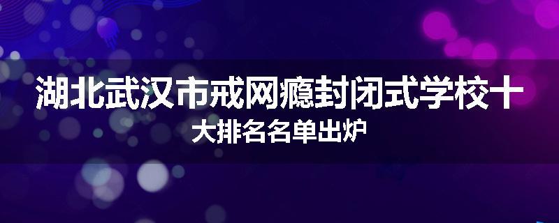 湖北武汉市戒网瘾封闭式学校十大排名名单出炉