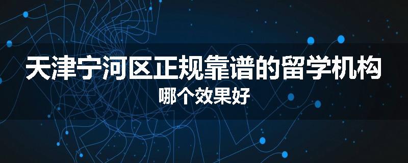 天津宁河区正规靠谱的留学机构哪个效果好