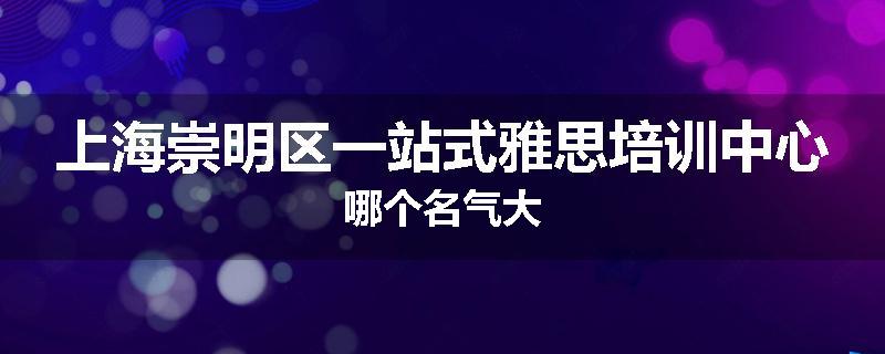 上海崇明区一站式雅思培训中心哪个名气大