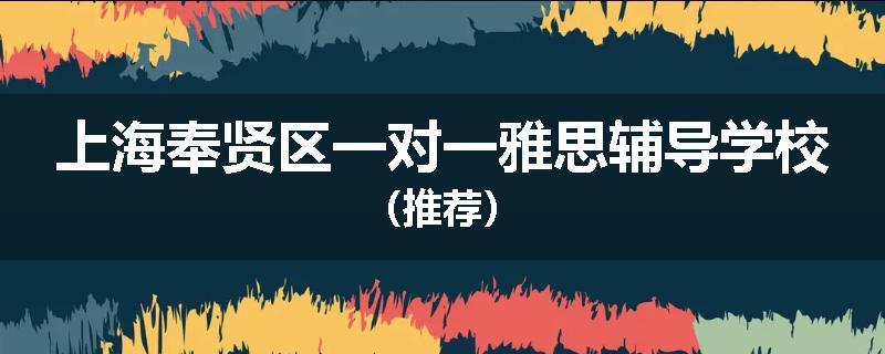 上海奉贤区一对一雅思辅导学校（推荐）